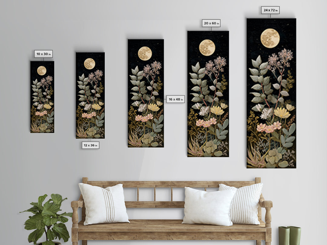 Celestial Moon Study Canvas Print, Art, Digital Art, Living Room Decor, Oil Painting, Abstract Art, Canvas Art, ART-1x3-33
