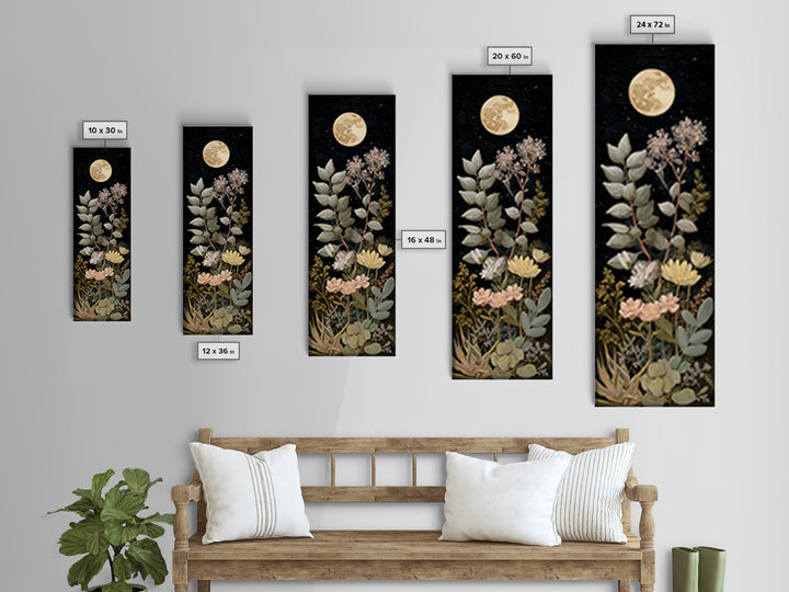 Celestial Moon Study Canvas Print, Art, Digital Art, Living Room Decor, Oil Painting, Abstract Art, Canvas Art, ART-1x3-33