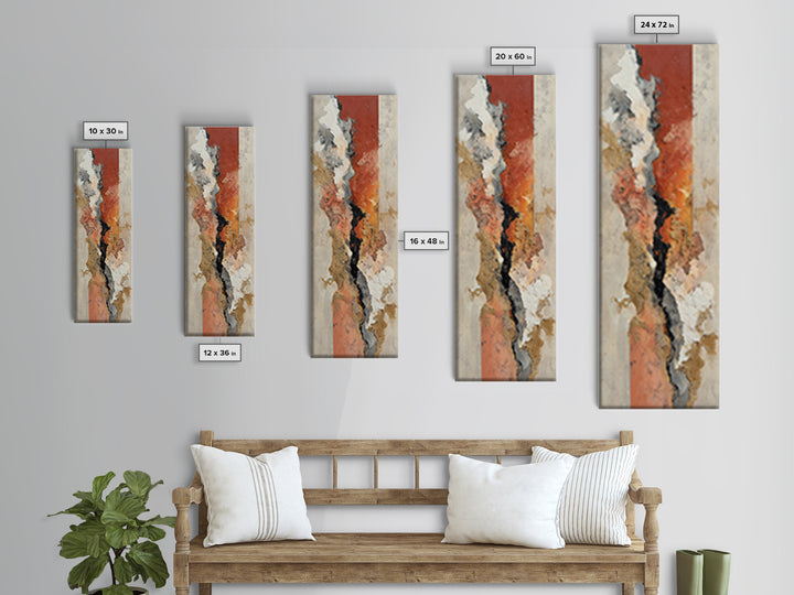 Contemporary Abstract with Layered Pigments and Energetic Canvas Print, Art, Framed Art, Living Room Decor, Fine Art, ART-1x3-38