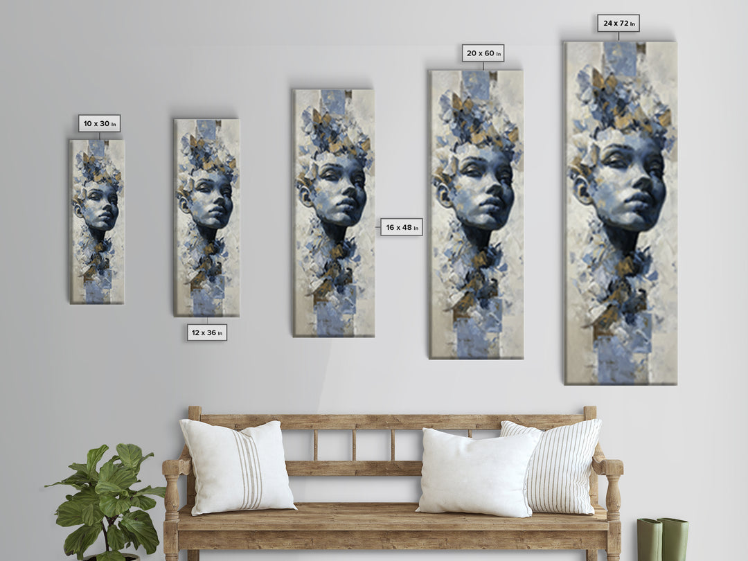 Expressive Portrait with Dramatic Light and Textured Canvas Print, Art, Room Decor, Living Room Decor, Fine Art, ART-1x3-40