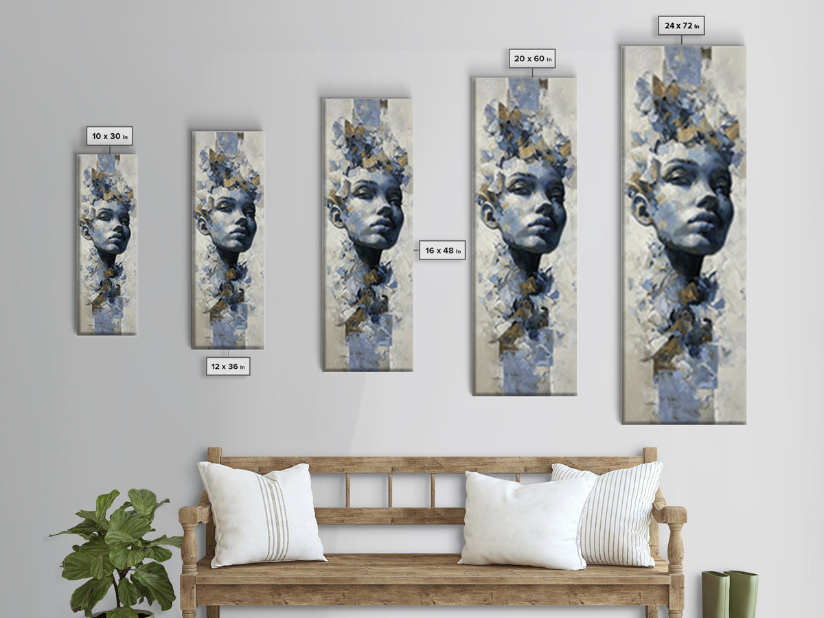 Expressive Portrait with Dramatic Light and Textured Canvas Print, Art, Room Decor, Living Room Decor, Fine Art, ART-1x3-40