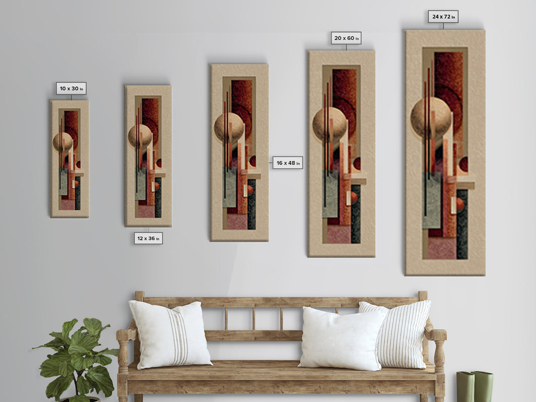 Modern Sculptural Shapes Rendered as Painted Forms Canvas Print, Art, Wood Wall Art, Living Room Decor, Fine Art, ART-1x3-42