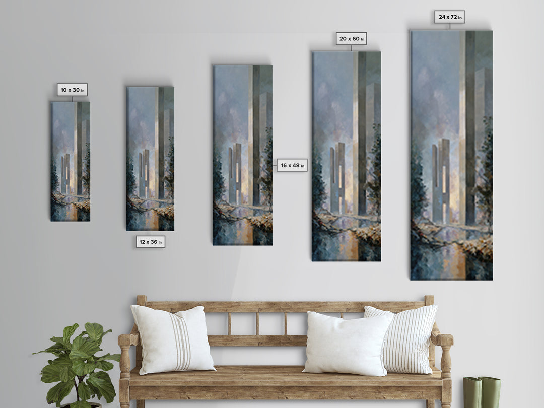 Surreal Dream Landscape Framed Canvas Print, Art, Minimalist Decor, Living Room Decor, Fine Art, Large Wall Art, ART-1x3-47