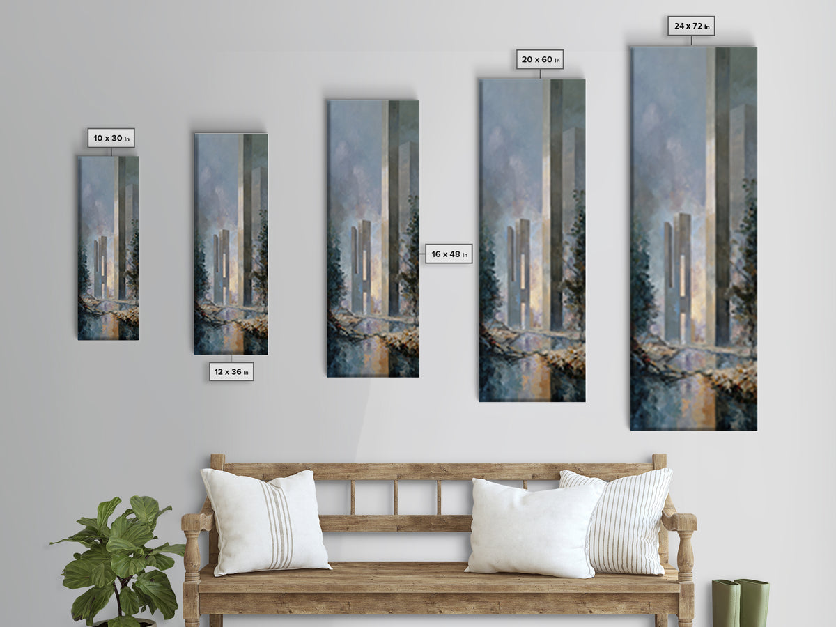 Surreal Dream Landscape Framed Canvas Print, Art, Minimalist Decor, Living Room Decor, Fine Art, Large Wall Art, ART-1x3-47