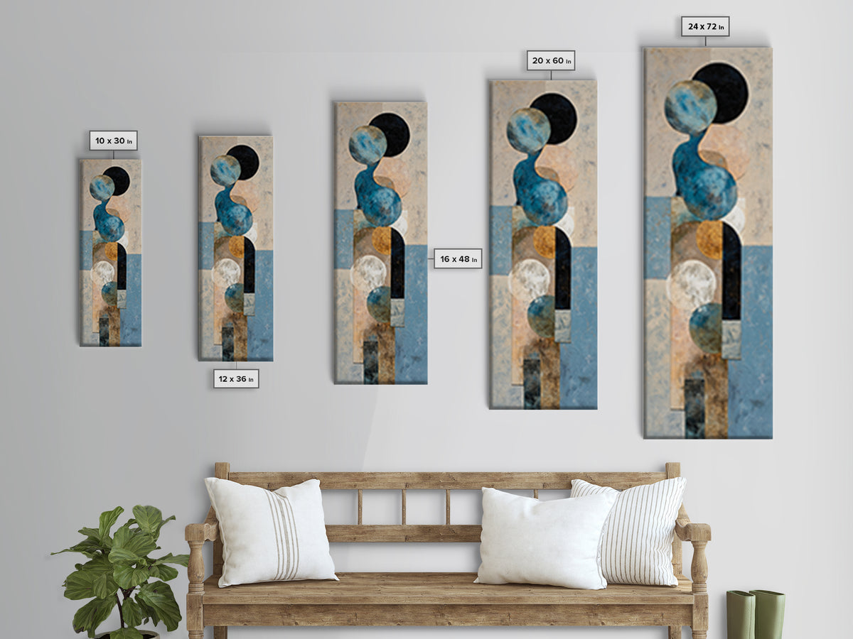 Abstract Water Forms Canvas Print, Art, Wall Art, Living Room Decor, Fine Art, Original Art, Art Nouveau, Framed Wall Art, ART-1x3-55