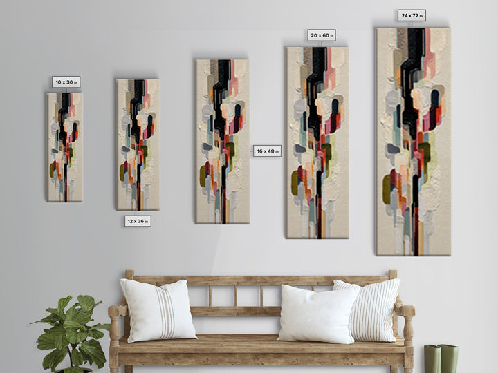 Contemporary Abstract with Layered Pigments and Energetic Framed Canvas Print, Art, Resin Art, Living Room Decor, Fine Art, ART-1x3-62