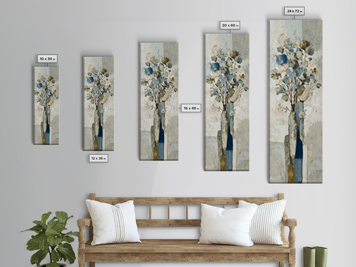 Modern Sculptural Shapes Rendered as Painted Forms Framed Canvas Print, Art, Boho Wall Art, Living Room Decor, Abstract Art, ART-1x3-66