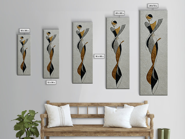 Simple Monochrome Figure Study Canvas Print, Art, Art Print, Living Room Decor, Fine Art, Canvas Wall Art, Abstract Art, ART-1x3-72