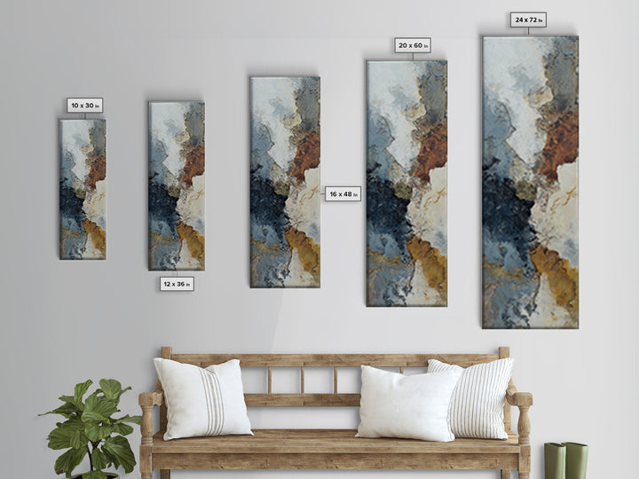 Contemporary Abstract with Layered Pigments and Energetic Canvas Print, Art, Wall Decor, Living Room Decor, Abstract Art, ART-1x3-86