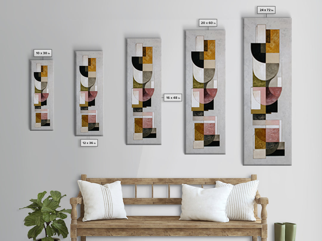 Geometric Color Study Canvas Print, Art, Fine Art Print, Living Room Decor, Abstract Art, Digital Art, Printable Wall Art, ART-1x3-93
