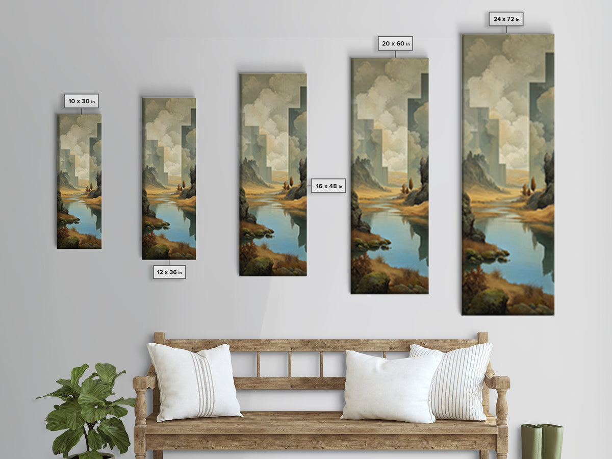 Surreal Dream Landscape Canvas Print, Art, Canvas Wall Art, Living Room Decor, Oil Painting, Boho Wall Art, Pink Wall Art, ART-1x3-95