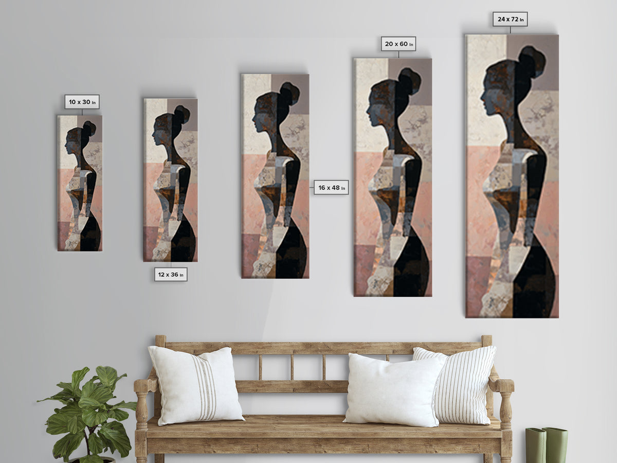Simple Monochrome Figure Study Framed Canvas Print, Art, Digital Wall Art, Living Room Decor, Fine Art, Framed Art, ART-1x3-96