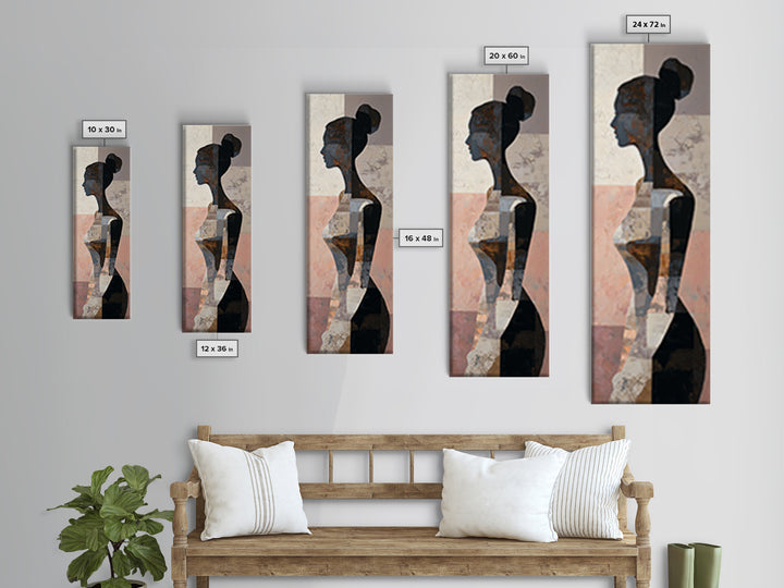 Simple Monochrome Figure Study Framed Canvas Print, Art, Digital Wall Art, Living Room Decor, Fine Art, Framed Art, ART-1x3-96