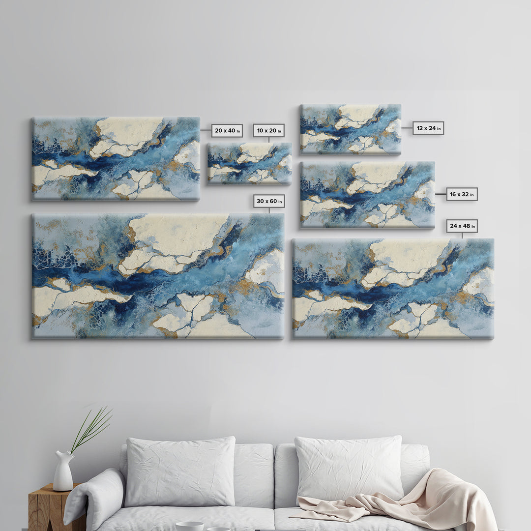 Abstract Water Forms Framed Canvas Print, Art, Room Decor, Living Room Decor, Abstract Art, Art Commission, Digital Wall Art, ART-2x1-15