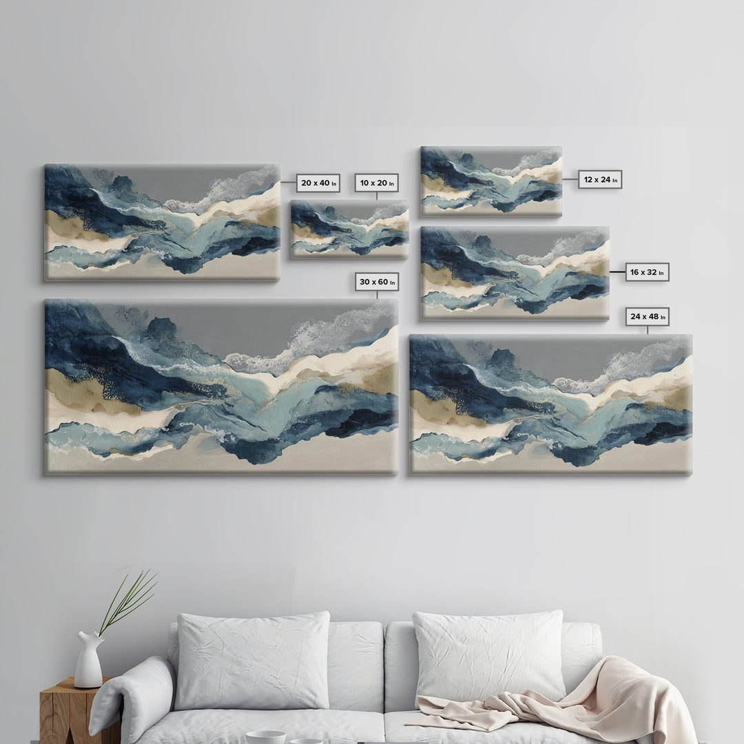 Modern Sculptural Shapes Rendered as Painted Forms Canvas Print, Art, Wall Decor, Living Room Decor, Fine Art, ART-2x1-2
