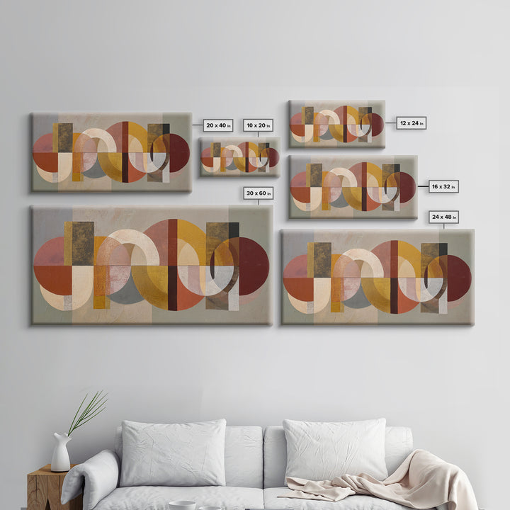 Geometric Color Study Canvas Print, Art, Living Room Decor, Abstract Art, Art Nouveau, Framed Wall Art, Canvas Wall Art, ART-2x1-53
