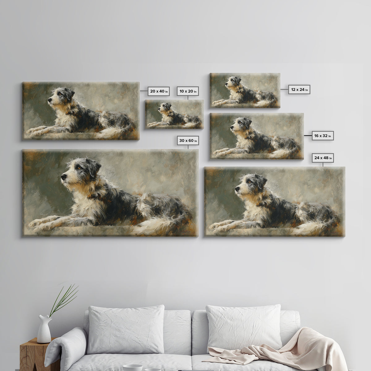 Elegant Animal Portrait Canvas Print, Art, Fine Art Print, Living Room Decor, Oil Painting, Digital Art, Printable Wall Art, ART-2x1-62