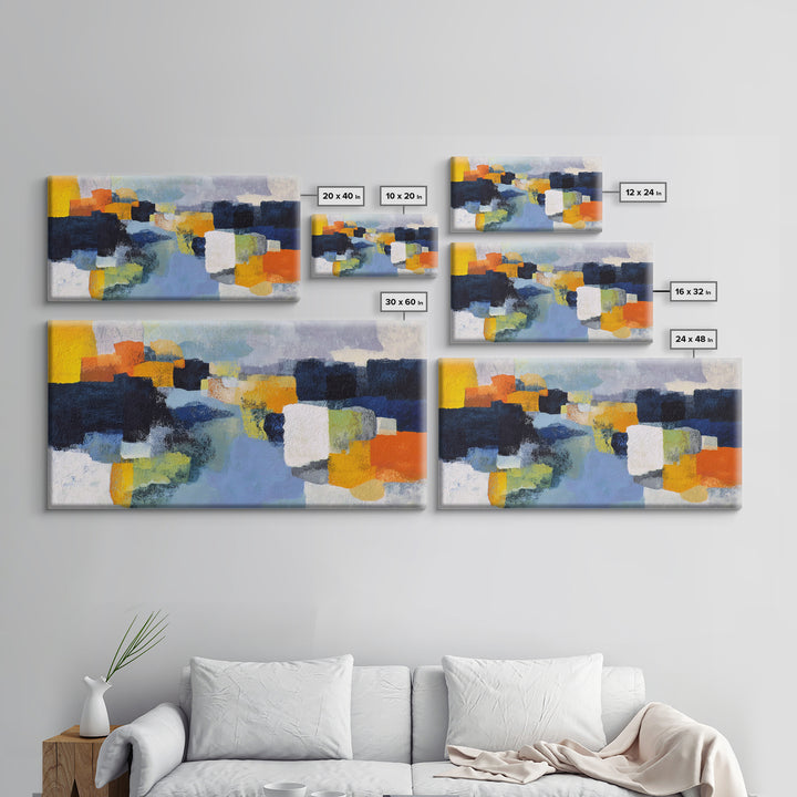 Contemporary Abstract with Layered Pigments and Energetic Canvas Print, Art, Minimalist Decor, Living Room Decor, Fine Art, ART-2x1-70