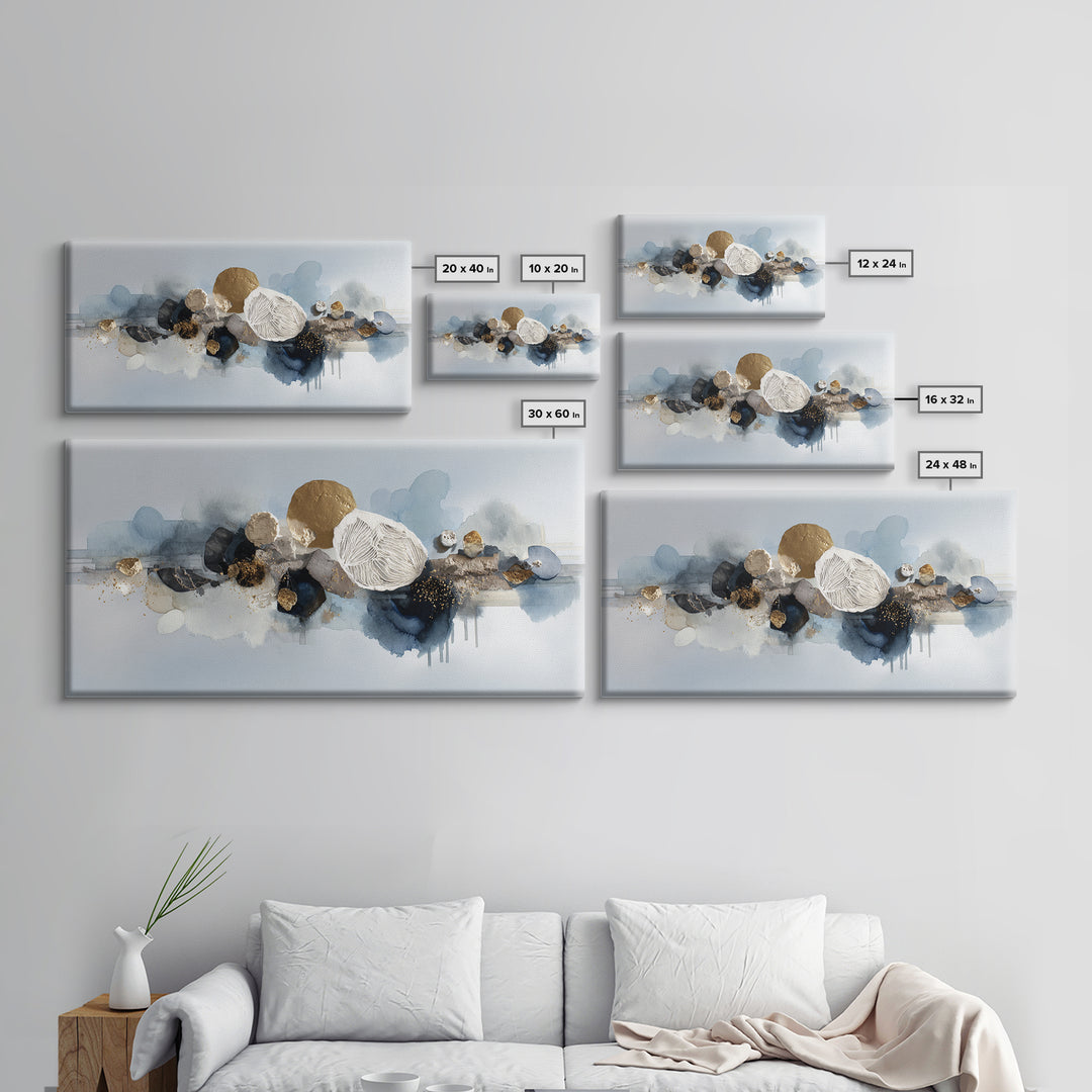 Modern Sculptural Shapes Rendered as Painted Forms Canvas Print, Art, Contemporary Art, Living Room Decor, Abstract Art, ART-2x1-74