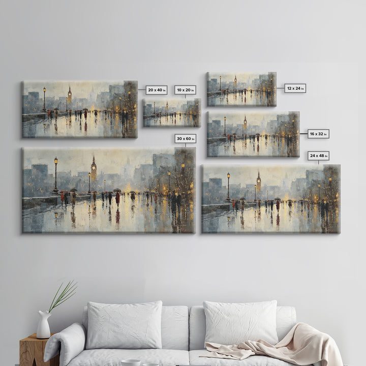 Moody City Scene Reflected Canvas Print, Art, Luxury Decor, Living Room Decor, Fine Art, Metal Wall Art, Art Commission, ART-2x1-78