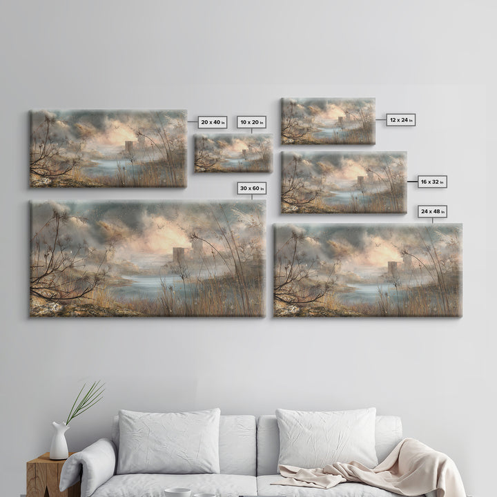 Surreal Dream Landscape Framed Canvas Print, Art, Wood Wall Art, Living Room Decor, Fine Art, Modern Decor, Fine Art Print, ART-2x1-79