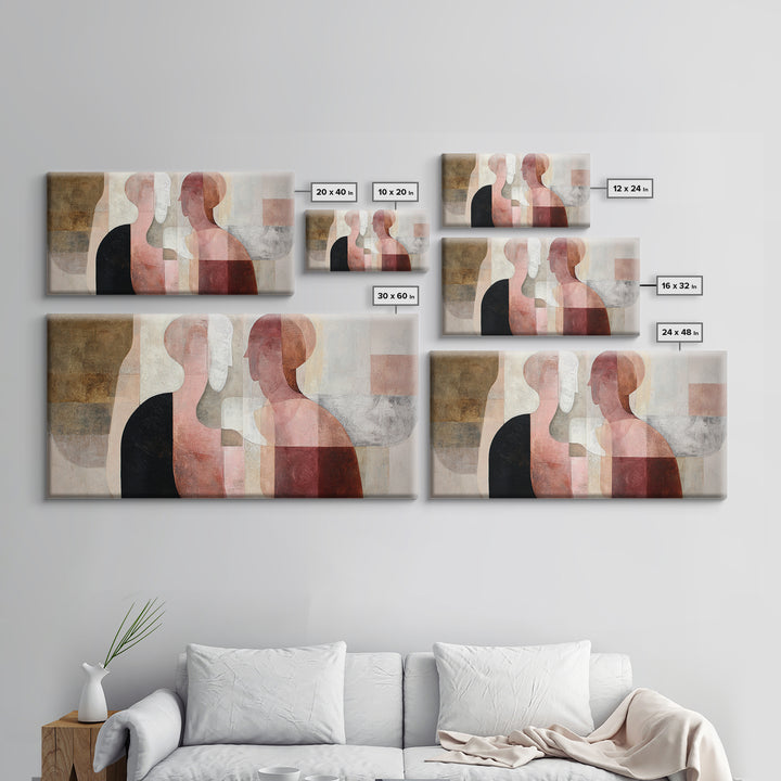 Simple Monochrome Figure Study Framed Canvas Print, Art, Boho Decor, Living Room Decor, Fine Art, Printable Wall Art, ART-2x1-8