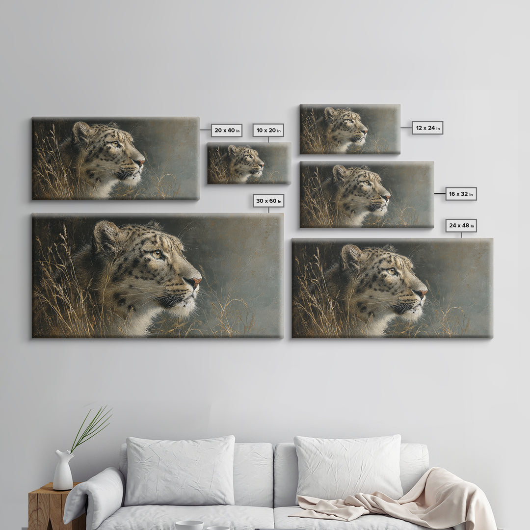 Elegant Animal Portrait Framed Canvas Print, Art, Textured Painting, Living Room Decor, Fine Art, Digital Wall Art, ART-2x1-86