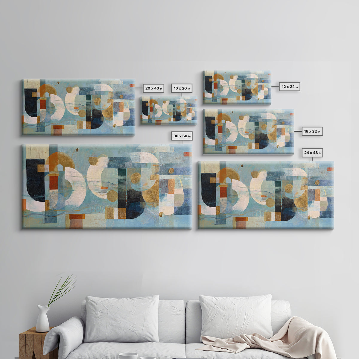Abstract Water Forms Framed Canvas Print, Art, Ai Art, Living Room Decor, Abstract Art, Home Decor, Gallery Decor, ART-2x1-87