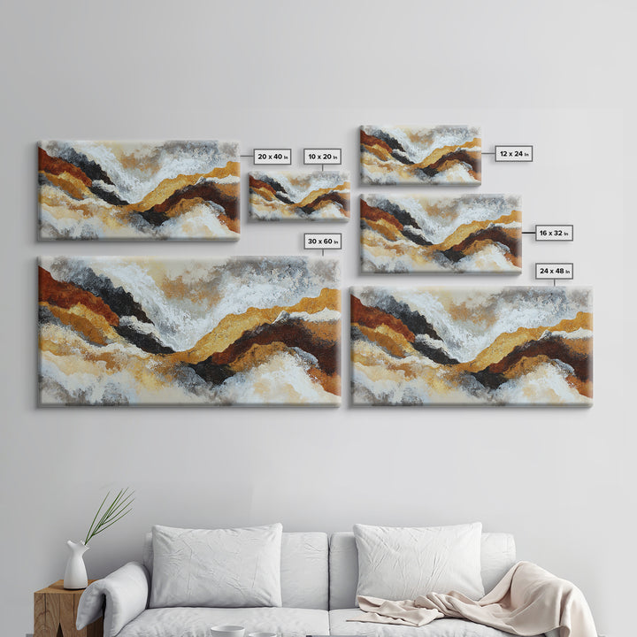 Contemporary Abstract with Layered Pigments and Energetic Canvas Print, Art, Minimalist Decor, Living Room Decor, Fine Art, ART-2x1-94
