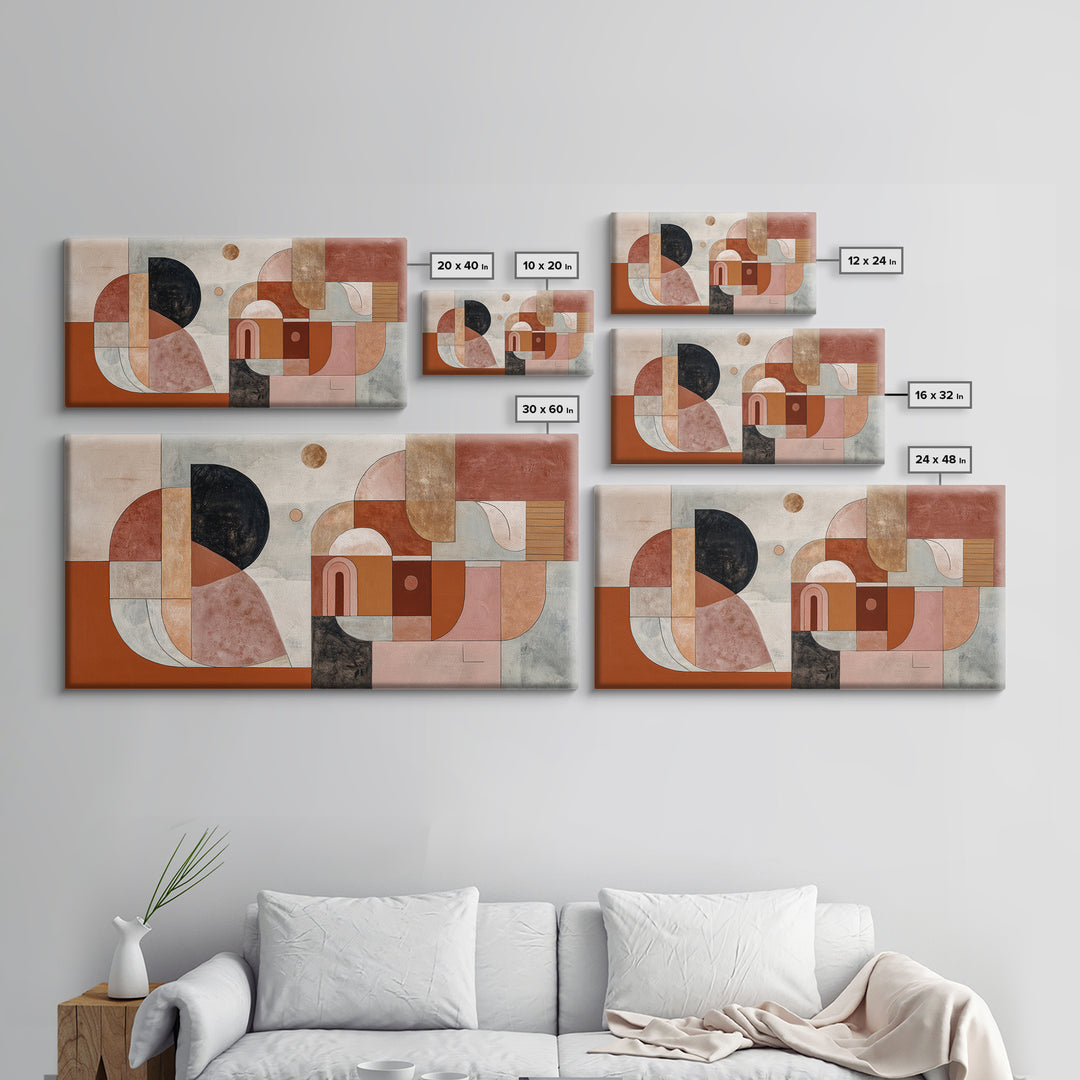 Modern Sculptural Shapes Rendered as Painted Forms Canvas Print, Art, Contemporary Art, Living Room Decor, Abstract Art, ART-2x1-98