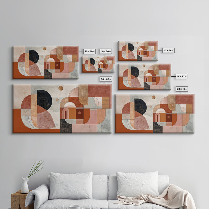 Modern Sculptural Shapes Rendered as Painted Forms Canvas Print, Art, Contemporary Art, Living Room Decor, Abstract Art, ART-2x1-98