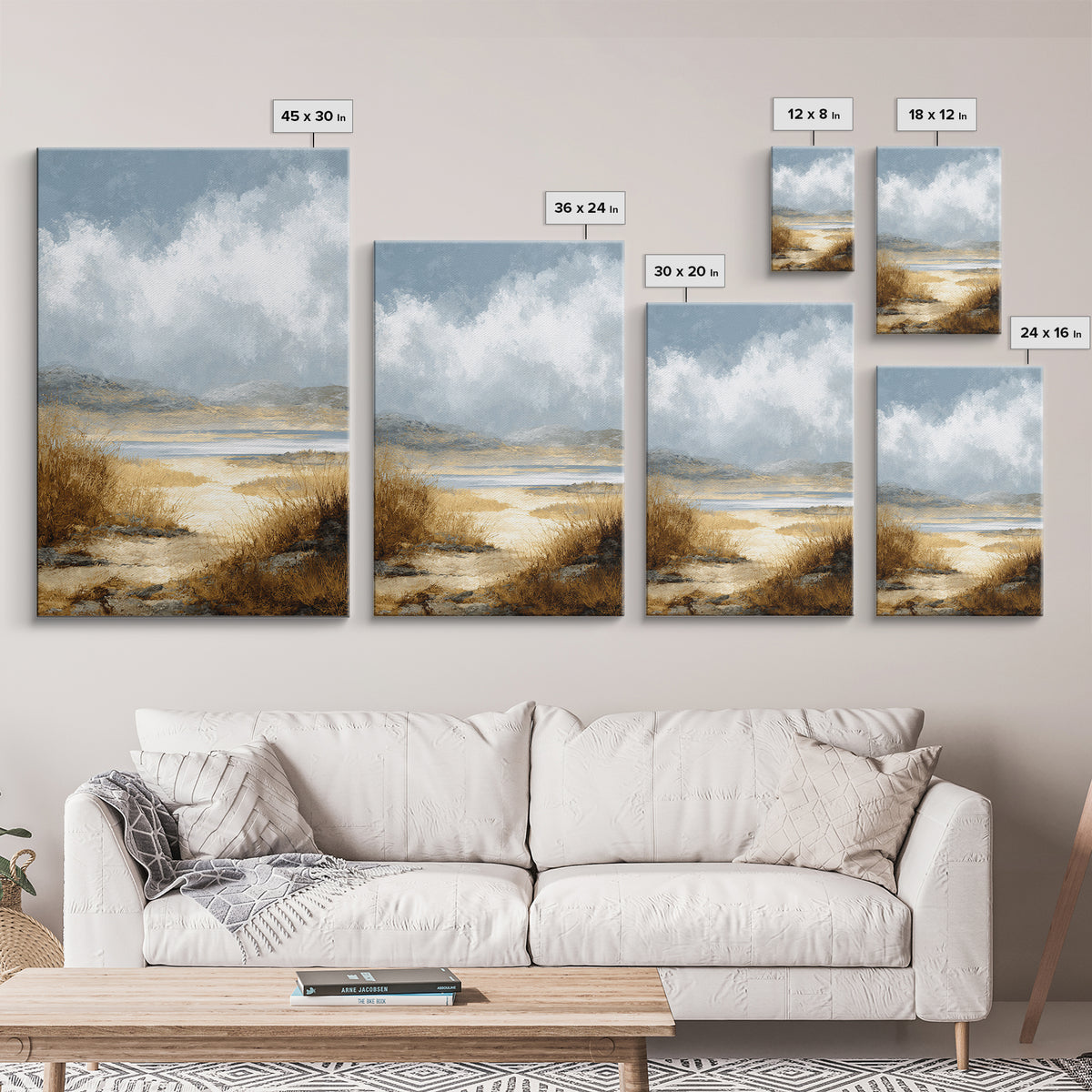 Quiet Mountain Scene Framed Canvas Print, Art, Boho Decor, Living Room Decor, Oil Painting, Printable Wall Art, ART-2x3-1
