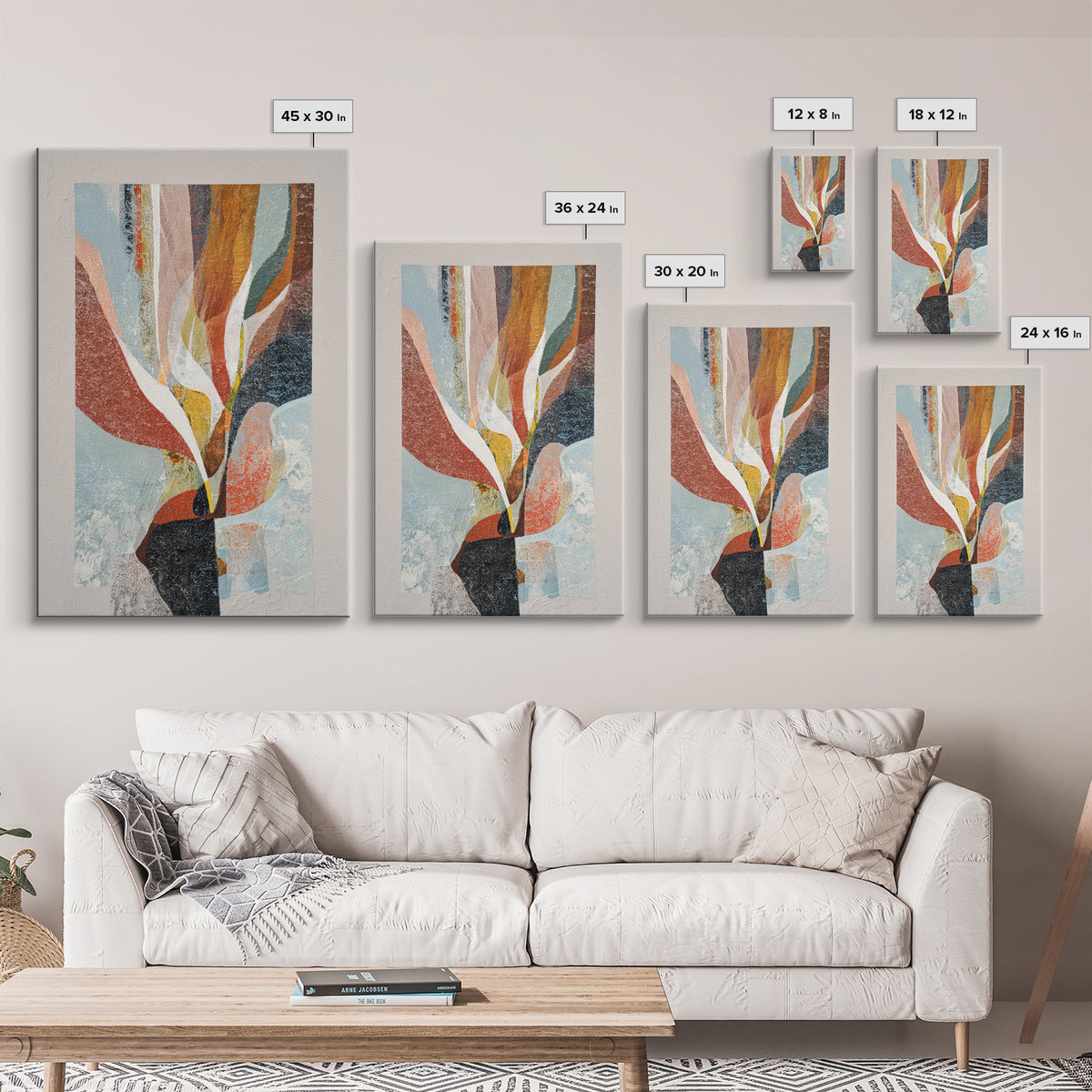 Contemporary Abstract with Layered Pigments and Energetic Canvas Print, Art, Wall Decor, Living Room Decor, Abstract Art, ART-2x3-10