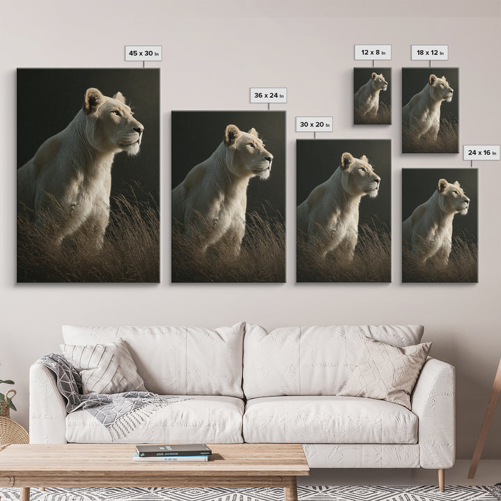 Elegant Animal Portrait Framed Canvas Print, Art, Home Decor, Living Room Decor, Fine Art, Minimalist Decor, ART-2x3-2