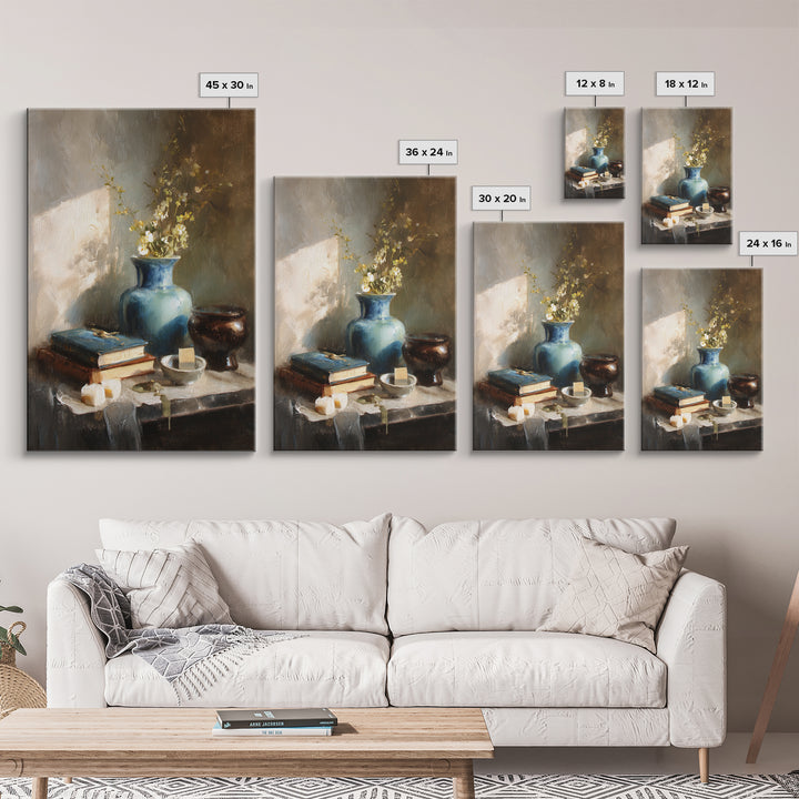 Sunlit Interior Still Life Framed Canvas Print, Art, Fine Art Print, Living Room Decor, Fine Art, Digital Art, ART-2x3-22