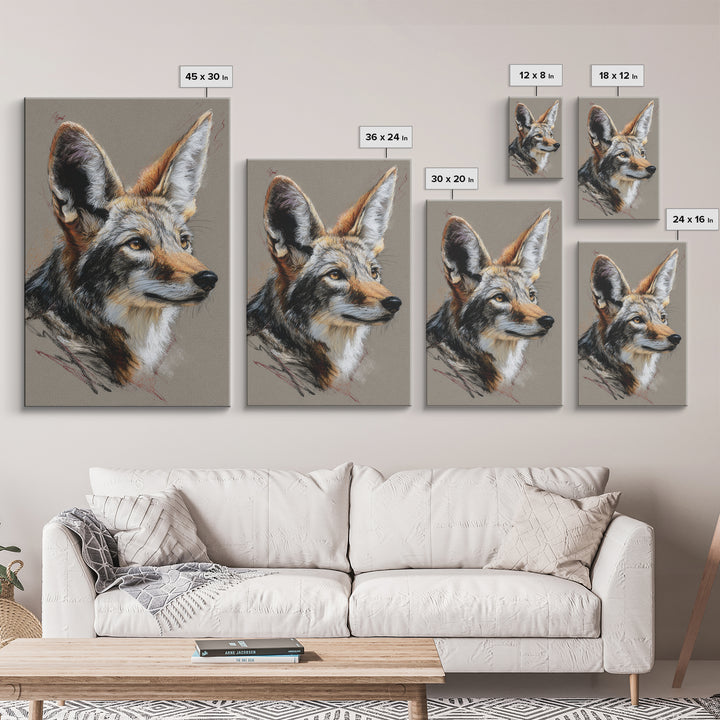 Elegant Animal Portrait Framed Canvas Print, Art, Home Decor, Living Room Decor, Fine Art, Minimalist Decor, ART-2x3-26