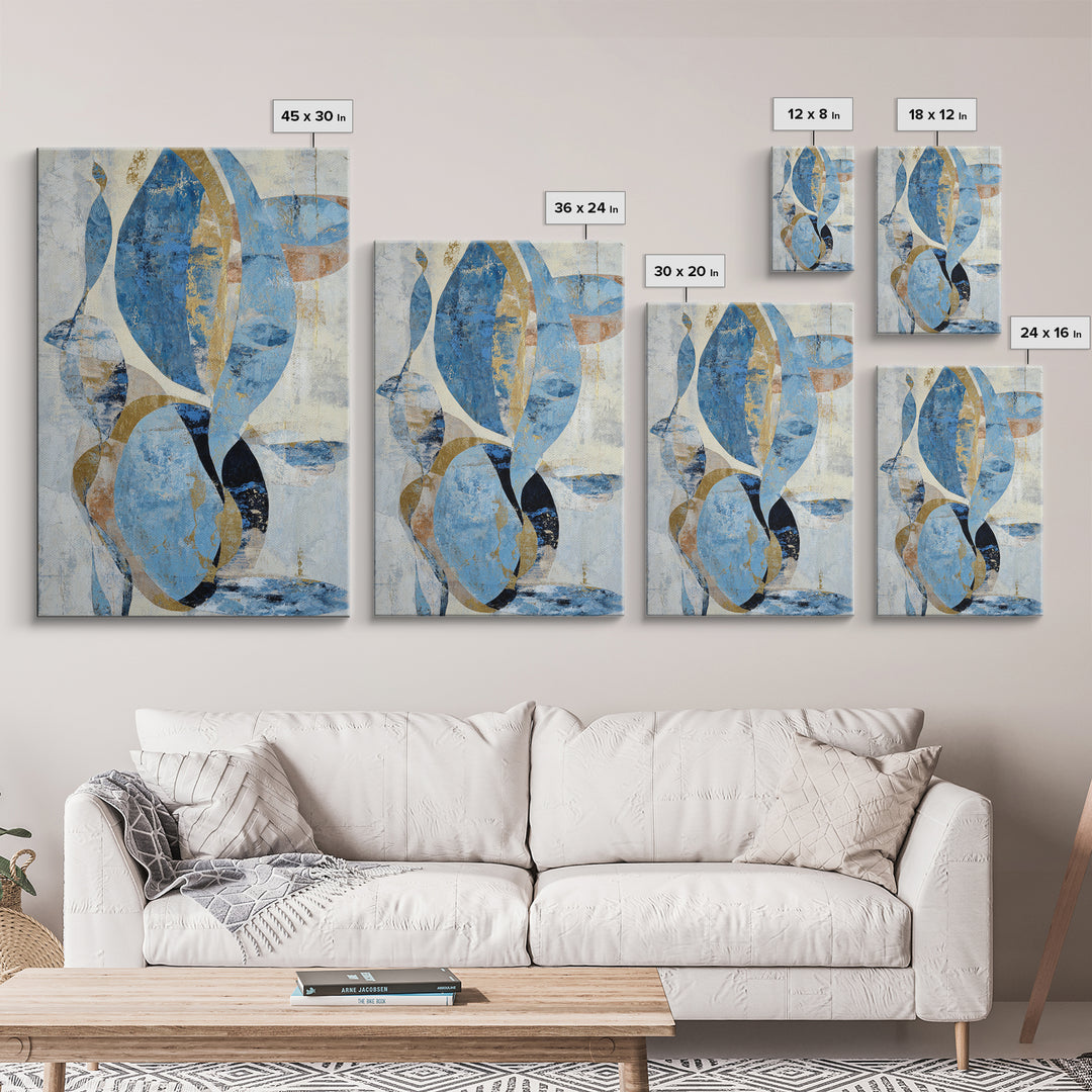 Abstract Water Forms Framed Canvas Print, Art, Canvas Art, Living Room Decor, Abstract Art, Horizontal Wall Art, ART-2x3-3