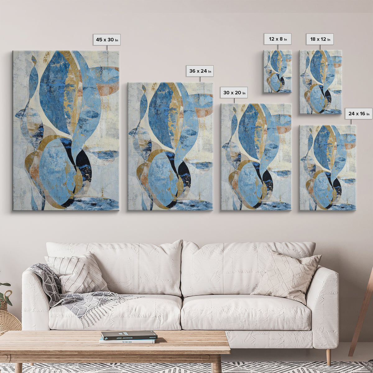 Abstract Water Forms Framed Canvas Print, Art, Canvas Art, Living Room Decor, Abstract Art, Horizontal Wall Art, ART-2x3-3