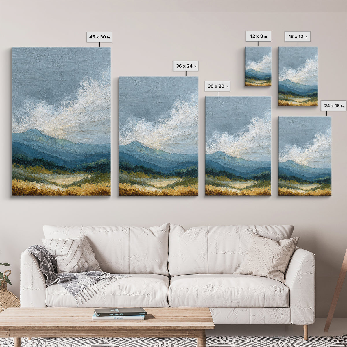 Quiet Mountain Scene Canvas Print, Art, Minimalist Decor, Living Room Decor, Fine Art, Large Wall Art, Art Deco, ART-2x3-49