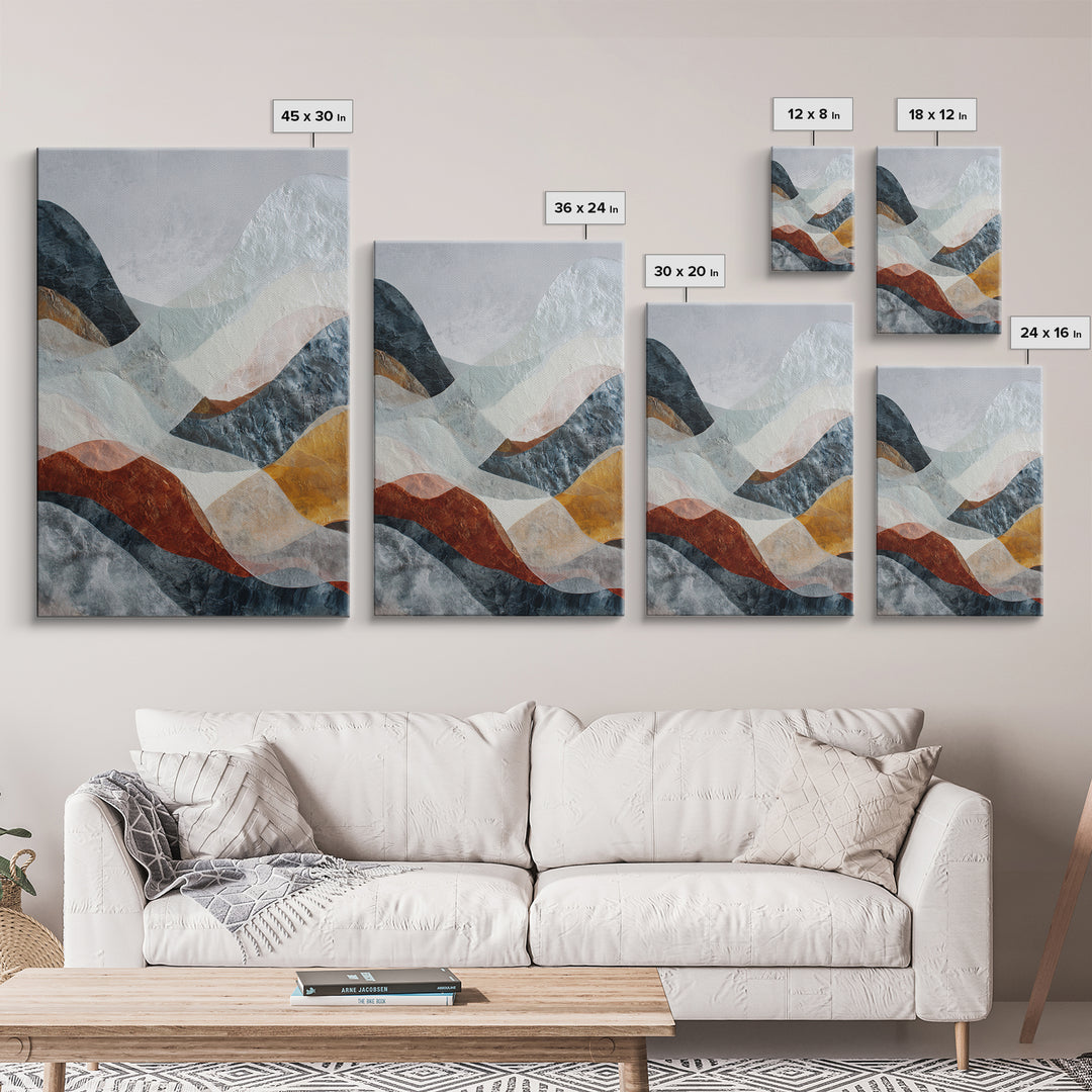 Contemporary Abstract with Layered Pigments and Energetic Canvas Print, Art, Contemporary Art, Living Room Decor, Abstract Art, ART-2x3-58