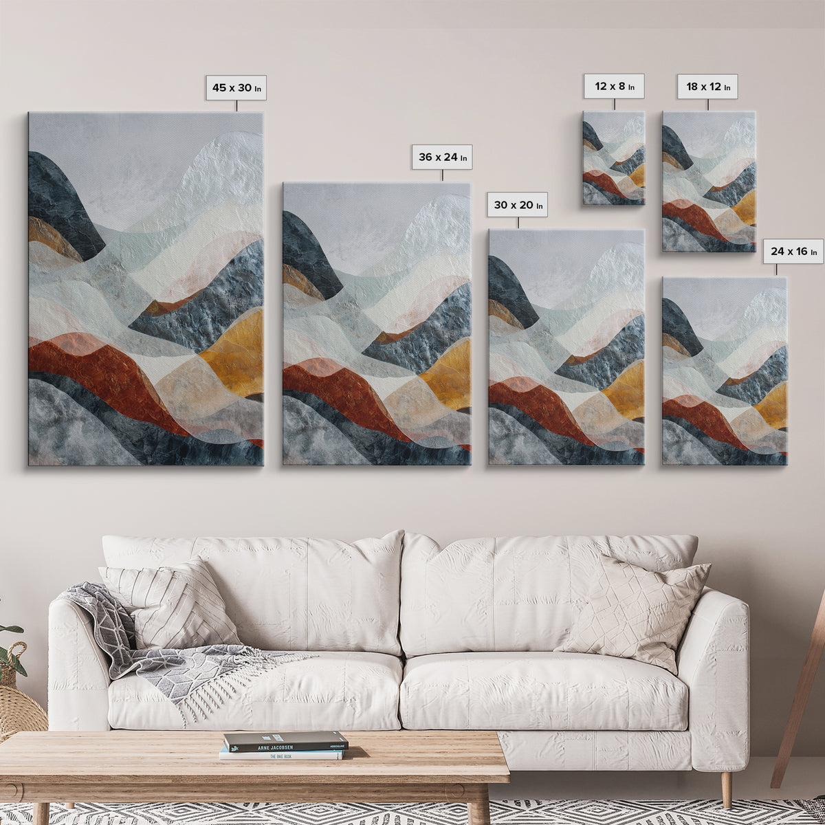 Contemporary Abstract with Layered Pigments and Energetic Canvas Print, Art, Contemporary Art, Living Room Decor, Abstract Art, ART-2x3-58