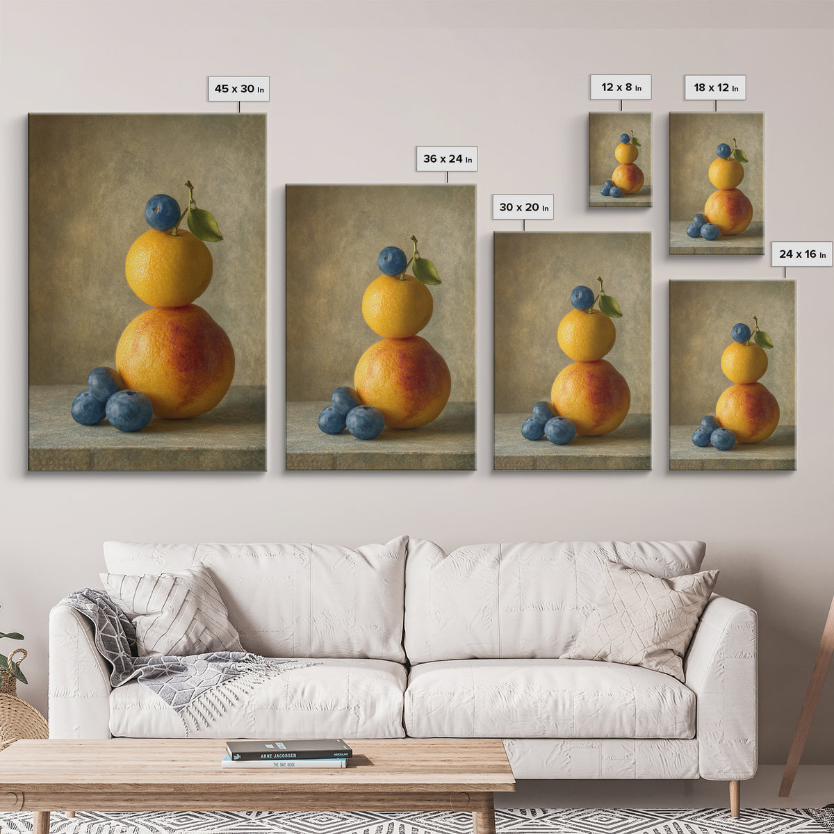 Bold Pop Fruit Composition Canvas Print, Art, Wall Decor, Living Room Decor, Oil Painting, Wall Art, Art Prints, ART-2x3-72