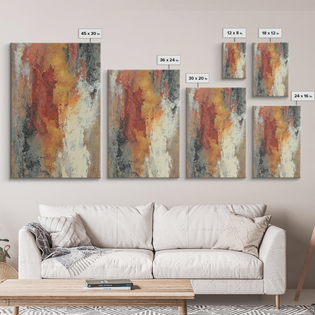 Contemporary Abstract with Layered Pigments and Energetic Canvas Print, Art, Contemporary Art, Living Room Decor, Abstract Art, ART-2x3-82