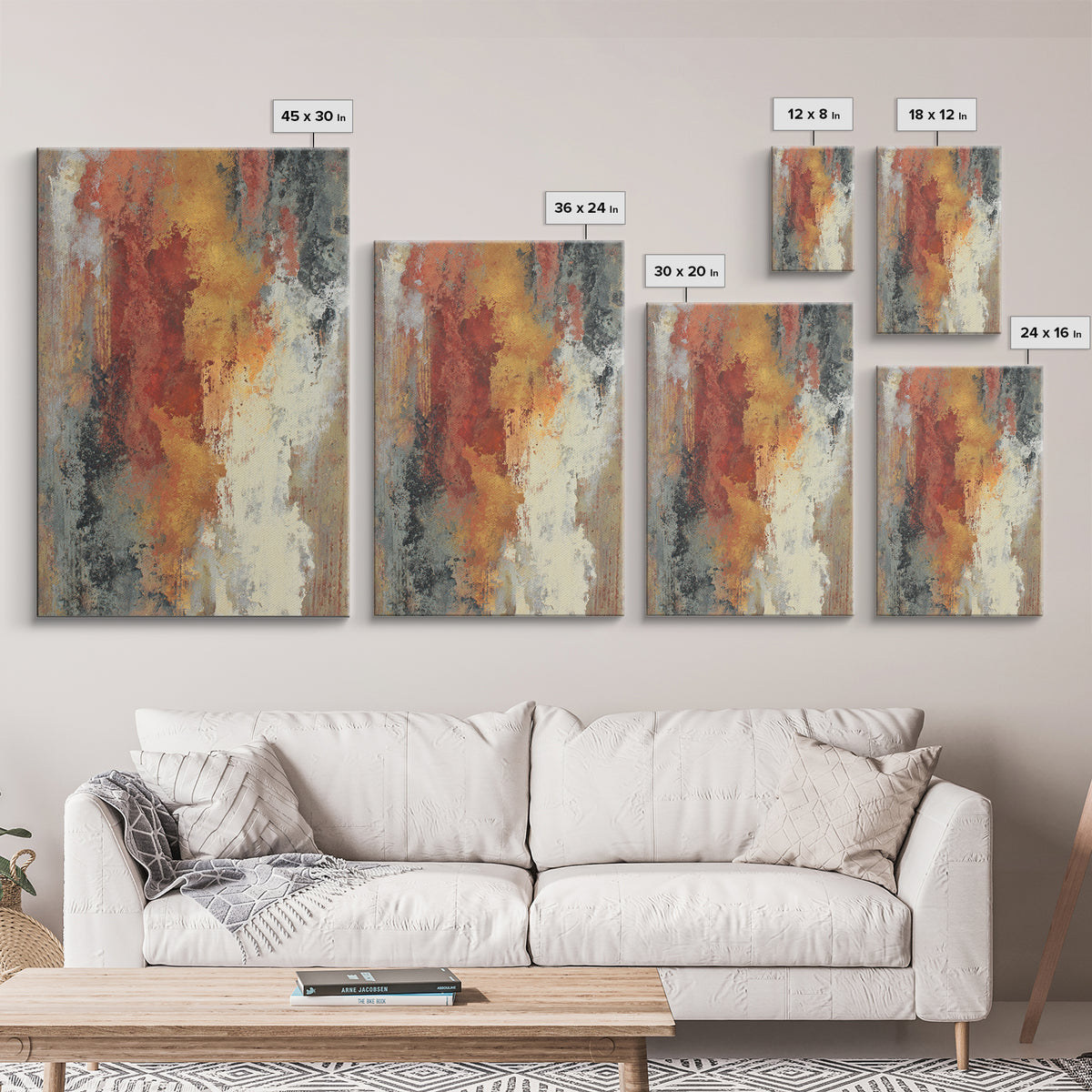 Contemporary Abstract with Layered Pigments and Energetic Canvas Print, Art, Contemporary Art, Living Room Decor, Abstract Art, ART-2x3-82