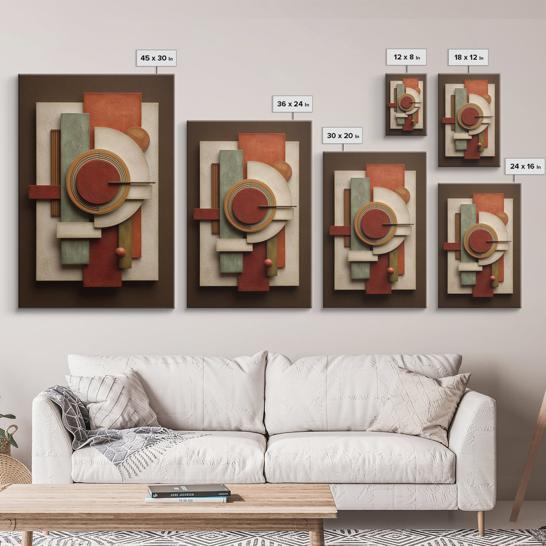Modern Sculptural Shapes Rendered as Painted Forms Canvas Print, Art, Wall Art, Living Room Decor, Fine Art, ART-2x3-86