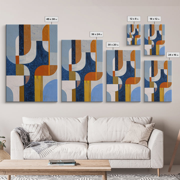 Geometric Color Study Framed Canvas Print, Art, Art Commission, Living Room Decor, Abstract Art, Black Art, Framed Art, ART-2x3-89