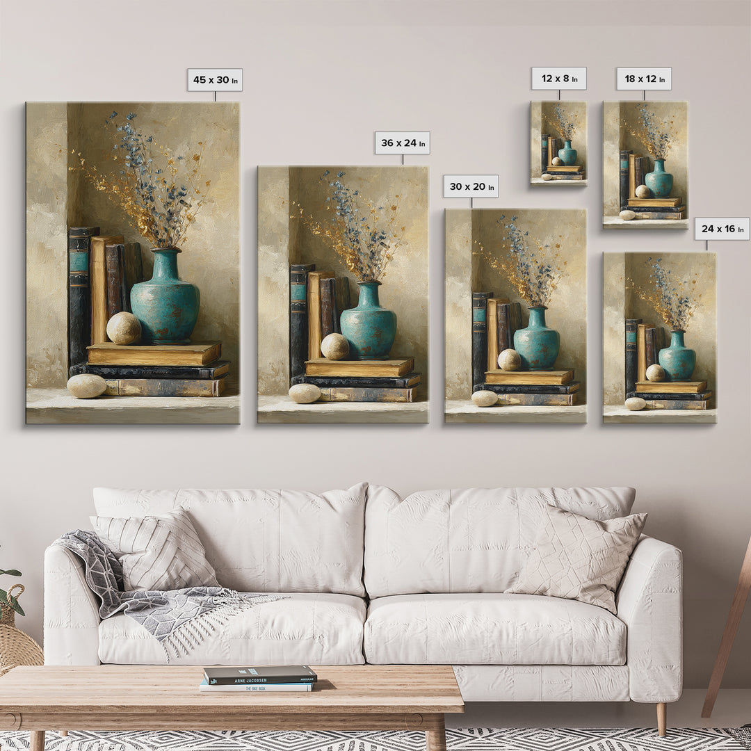 Sunlit Interior Still Life Framed Canvas Print, Art, Art Prints, Living Room Decor, Fine Art, Framed Wall Art, ART-2x3-94