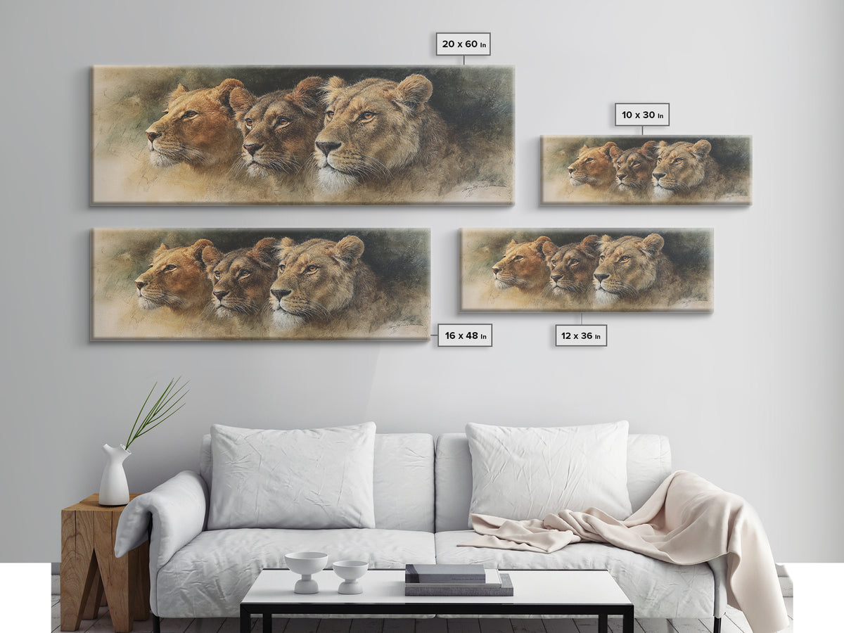 Elegant Animal Portrait Framed Canvas Print, Art, Textured Painting, Living Room Decor, Fine Art, Digital Wall Art, ART-3x1-10