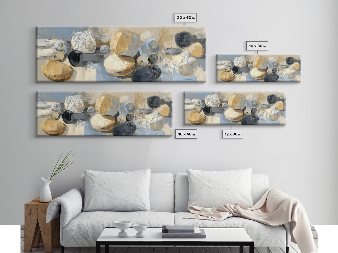 Modern Sculptural Shapes Rendered as Painted Forms Canvas Print, Art, Wall Decor, Living Room Decor, Fine Art, ART-3x1-22