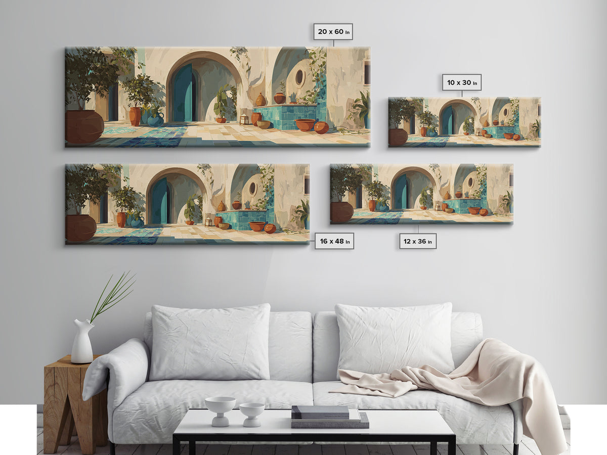 Architectural Archway in Warm Mediterranean Light Canvas Print, Art, Art Print, Living Room Decor, Fine Art, ART-3x1-38